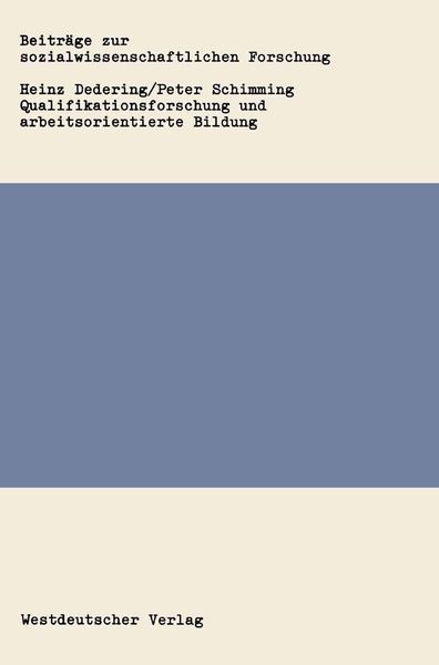 Produktbild: Qualifikationsforschung und arbeitsorientierte Bildung