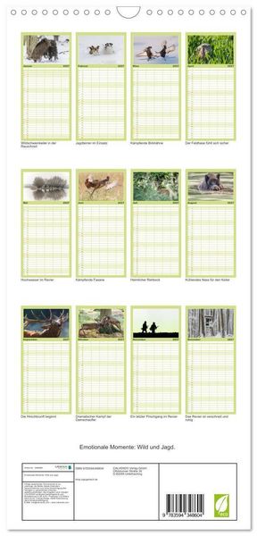 Produktbild: Familienplaner 2027 - Emotionale Momente: Wild und Jagd. mit 5 Spalten (Wandkalender, 21 x 45 cm) CALVENDO