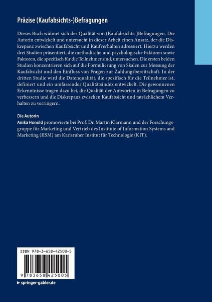 Produktbild: Pr&auml;zise (Kaufabsichts-)Befragungen