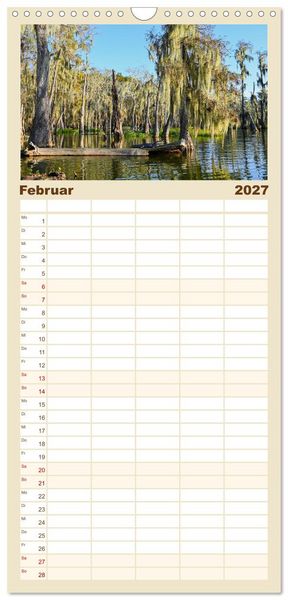 Produktbild: Familienplaner 2027 - Louisiana - S&uuml;mpfe und Plantagenh&auml;user mit 5 Spalten (Wandkalender, 21 x 45 cm) CALVENDO
