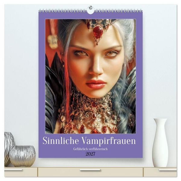 Produktbild: Sinnliche Vampirfrauen - Gef&auml;hrlich verf&uuml;hrerisch (hochwertiger Premium Wandkalender 2027 DIN A2 hoch), Kunstdruck in Hochglanz