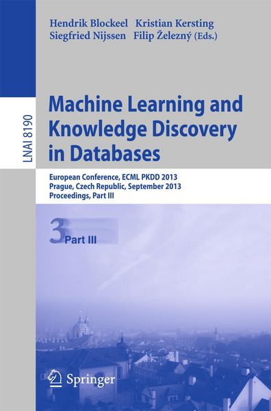 Produktbild: Machine Learning and Knowledge Discovery in Databases