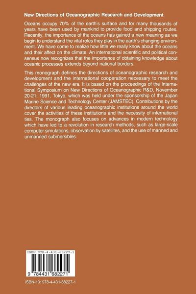 Produktbild: New Directions of Oceanographic Research and Development