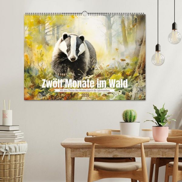 Produktbild: Zw&ouml;lf Monate im Wald (Wandkalender 2026 DIN A2 quer), CALVENDO Monatskalender