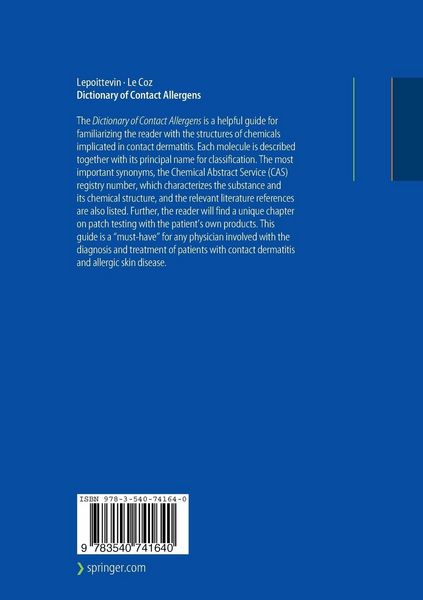 Produktbild: Dictionary of Contact Allergens