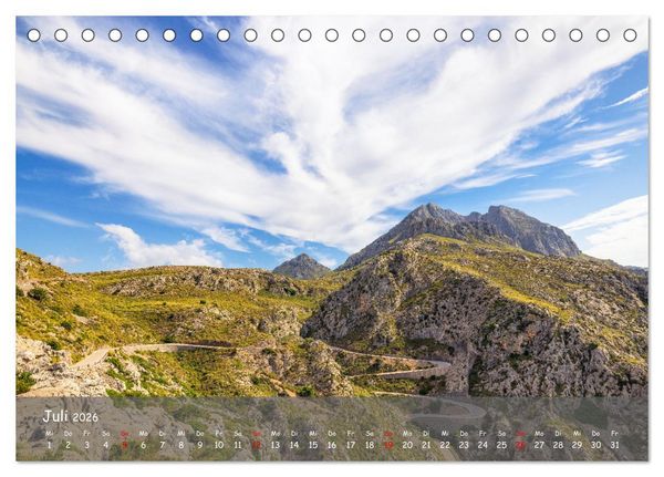 Produktbild: Bergparadies Mallorca (Tischkalender 2026 DIN A5 quer), CALVENDO Monatskalender