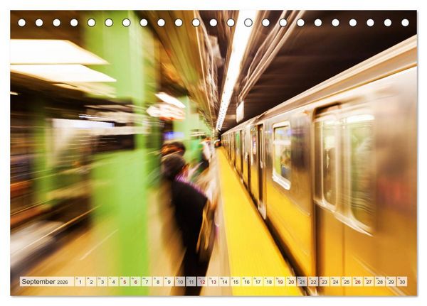 Produktbild: U-Bahn - Szenen an U-Bahnstationen in Europa und New York (Tischkalender 2026 DIN A5 quer), CALVENDO Monatskalender