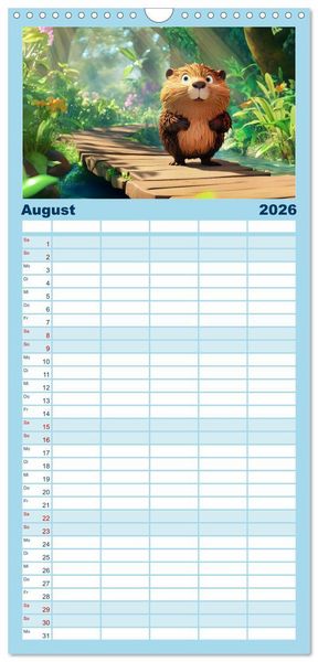 Produktbild: Familienplaner 2026 - Witzige Weisheiten f&uuml;r Kinder mit 5 Spalten (Wandkalender, 21 x 45 cm) CALVENDO