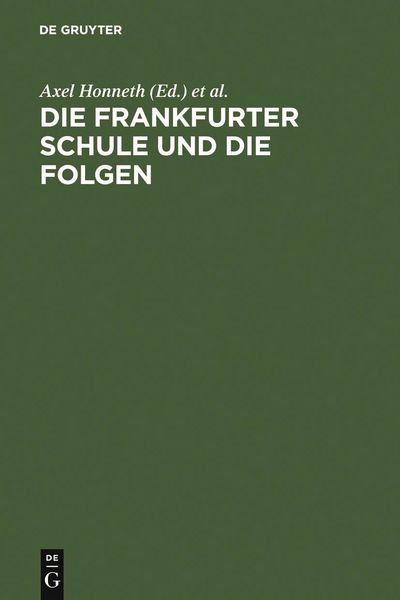 Produktbild: Die Frankfurter Schule und die Folgen