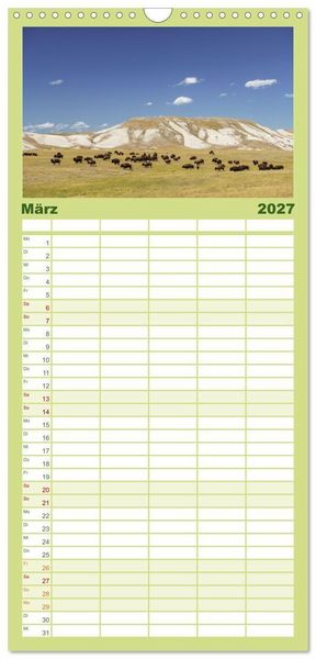 Produktbild: Familienplaner 2027 - Sioux Im Lande von Sitting Bull mit 5 Spalten (Wandkalender, 21 x 45 cm) CALVENDO