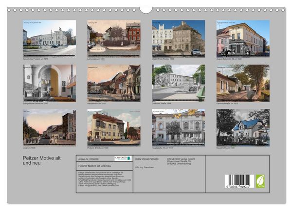 Produktbild: Peitzer Motive alt und neu (Wandkalender 2026 DIN A3 quer), CALVENDO Monatskalender