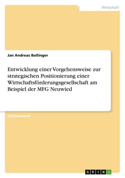 Entwicklung einer Vorgehensweise zur strategischen Positionierung einer Wirtschaftsförderungsgesellschaft am Beispiel der MFG Neuwied, Taschenbuch von