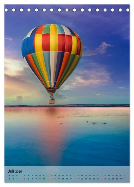 Produktbild: Ballon fahren - mein Traum (Tischkalender 2026 DIN A5 hoch), CALVENDO Monatskalender