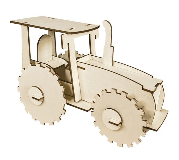 Produktbild: PEBARO 851/1L - Holzbausatz Traktor, Laser cut Bastelset
