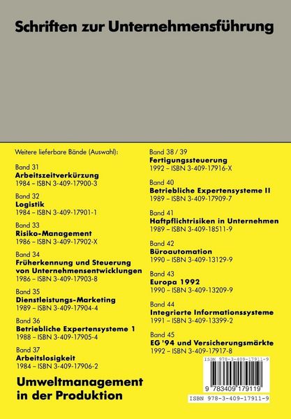 Produktbild: Umweltmanagement in der Produktion