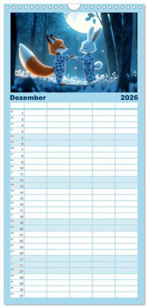 Produktbild: Familienplaner 2026 - Witzige Weisheiten f&uuml;r Kinder mit 5 Spalten (Wandkalender, 21 x 45 cm) CALVENDO