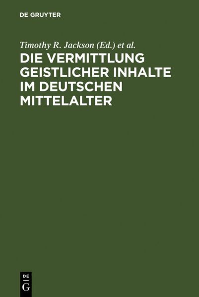 Produktbild: Die Vermittlung geistlicher Inhalte im deutschen Mittelalter