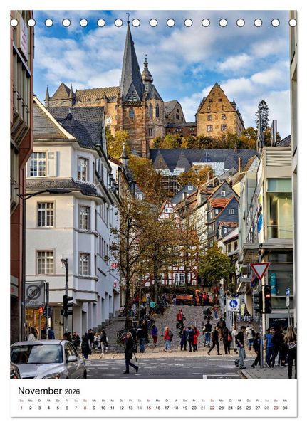 Marburg - Die Perle an der Lahn (Tischkalender 2026 DIN A5 hoch), CALVENDO Monatskalender