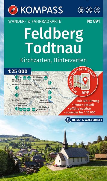 Produktbild: KOMPASS Wanderkarte 891 Feldberg, Todtnau, Kirchzarten, Hinterzarten 1:25.000