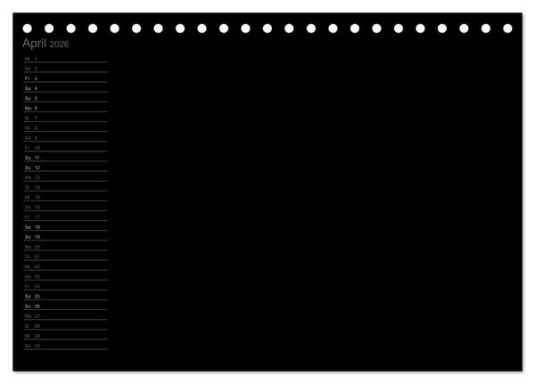 Produktbild: Bastel-Geburtstagskalender schwarz / Geburtstagskalender (Tischkalender 2026 DIN A5 quer), CALVENDO Monatskalender