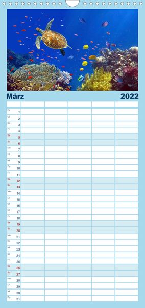 Produktbild: Riffleben - Einfach mal abtauchen - Familienplaner hoch (Wandkalender 2022 , 21 cm x 45 cm, hoch)