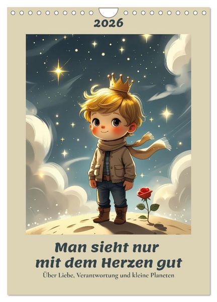Man sieht nur mit dem Herzen gut – Über Liebe, Verantwortung und kleine Planeten (Wandkalender 2026 DIN A4 hoch), CALVENDO Monatskalender