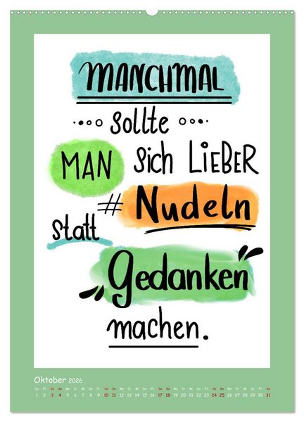Produktbild: Nachgedacht-Spr&uuml;che und Zitate (Wandkalender 2026 DIN A2 hoch), CALVENDO Monatskalender