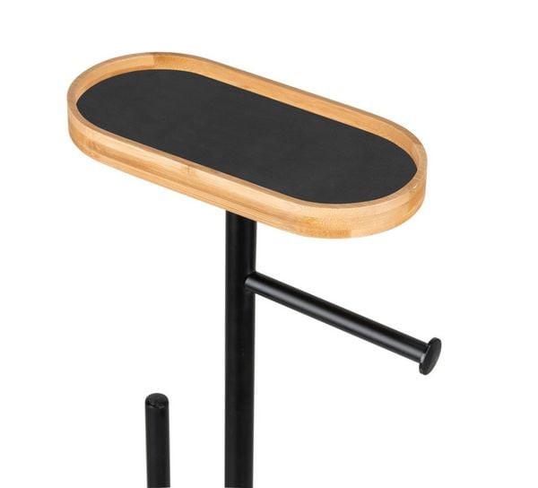 Produktbild: Stand WC-Garnitur Mod. Pomarolo, bambus, stahl, natur/schwarz, 25x70,5x17 cm, mit gro&szlig;er