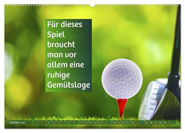 Produktbild: Golf - zwischen Gr&uuml;n und Gedanken (hochwertiger Premium Wandkalender 2027 DIN A2 quer), Kunstdruck in Hochglanz