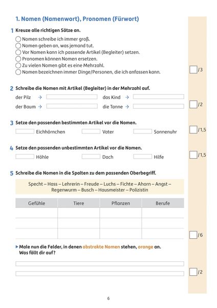 Übungsheft mit Tests in Deutsch 3. Klasse