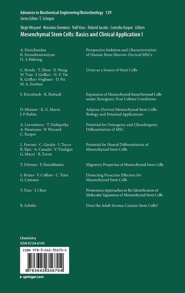 Produktbild: Mesenchymal Stem Cells - Basics and Clinical Application I