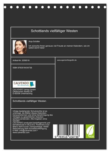 Produktbild: Schottlands vielf&auml;ltiger Westen (Tischkalender 2026 DIN A5 hoch), CALVENDO Monatskalender