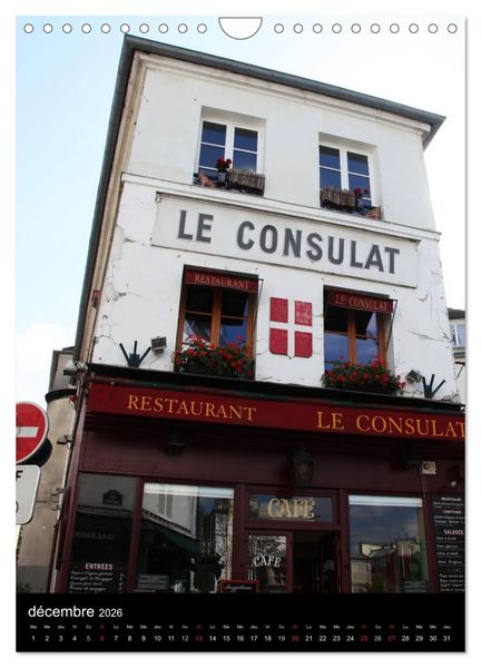 Produktbild: Lumi&egrave;res de Montmartre (Calendrier mural 2026 DIN A4 horizontal), CALVENDO calendrier mensuel