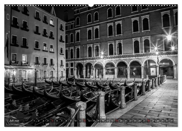Produktbild: Leuchtendes Venedig &hellip;in monochrom (Wandkalender 2026 DIN A2 quer), CALVENDO Monatskalender
