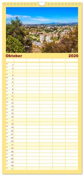 Produktbild: Familienplaner 2026 - Zauber der C&ocirc;te d'Azur mit 5 Spalten (Wandkalender, 21 x 45 cm) CALVENDO