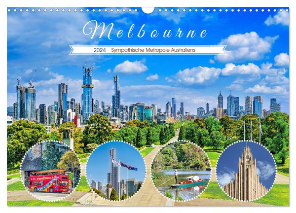 Melbourne - Sympathische Metropole Australiens (Wandkalender 2024 DIN A3 quer), CALVENDO Monatskalender
