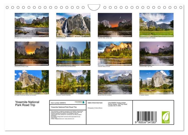 Produktbild: Yosemite National Park Road Trip (Wall Calendar 2026 DIN A4 landscape), CALVENDO 12 Month Wall Calendar