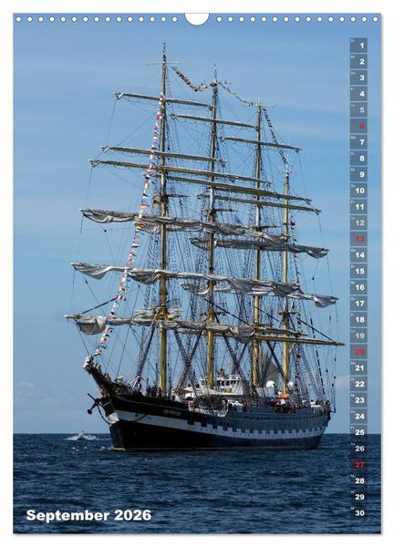 Produktbild: Segelromantik - Gro&szlig;segler auf der Ostsee (Wandkalender 2026 DIN A3 hoch), CALVENDO Monatskalender