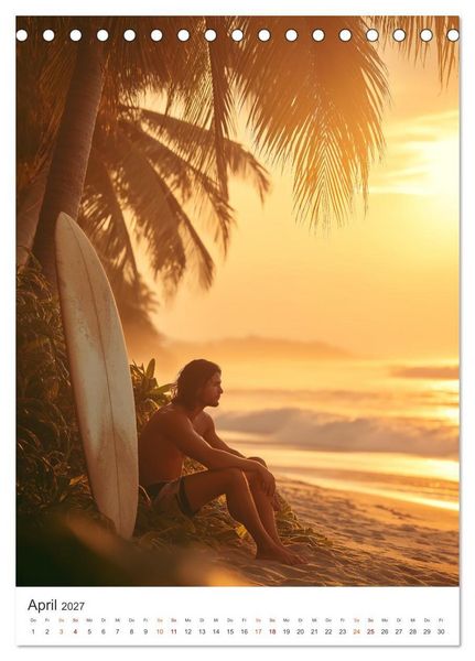Produktbild: Karibik Surfer (Tischkalender 2027 DIN A5 hoch), CALVENDO Monatskalender