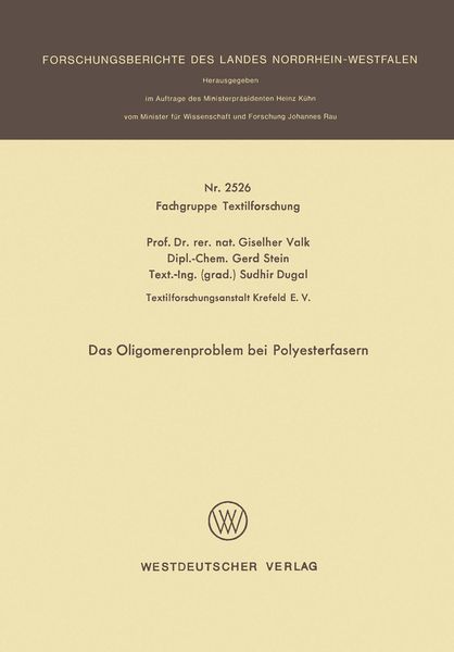 Produktbild: Das Oligomerenproblem bei Polyesterfasern