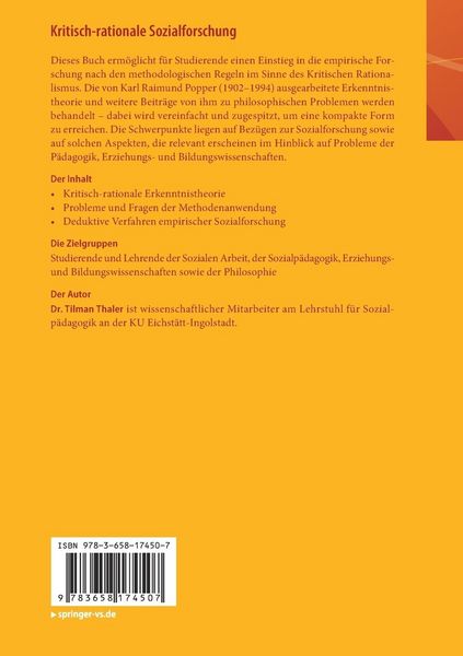 Produktbild: Kritisch-rationale Sozialforschung