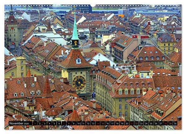 Produktbild: BERN - Vom B&auml;rengraben bis Zytglogge (hochwertiger Premium Wandkalender 2026 DIN A2 quer), Kunstdruck in Hochglanz
