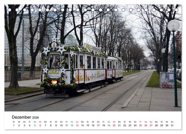 Produktbild: Mit der Bim durch Wien - Die Wiener Stra&szlig;enbahn (Tischkalender 2026 DIN A5 quer), CALVENDO Monatskalender