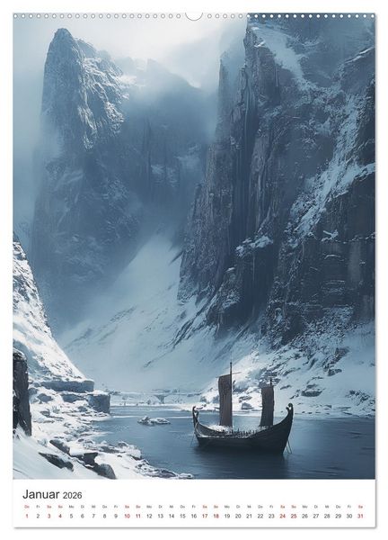 Produktbild: Die Wikinger und ihre Welt - Im Einklang mit der Wildnis und den G&ouml;ttern (Wandkalender 2026 DIN A2 hoch), CALVENDO Monatskalender