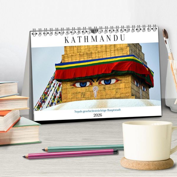 Produktbild: KATHMANDU, Nepals Hauptstadt (Tischkalender 2026 DIN A5 quer), CALVENDO Monatskalender