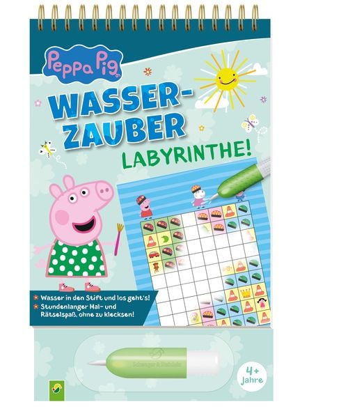 Peppa Pig Wasserzauber | Labyrinthe. Einfach mit Wasser malen!, Gebundene Ausgabe von , Schwager & Steinlein, 978-3-8499-4294-6