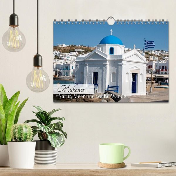 Produktbild: Mykonos - Natur, Meer und wei&szlig;e W&auml;nde (Wandkalender 2026 DIN A4 quer), CALVENDO Monatskalender