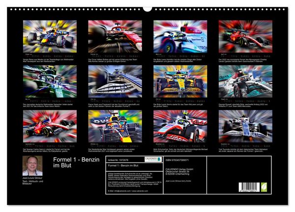Produktbild: Formel 1 - Benzin im Blut (Wandkalender 2026 DIN A2 quer), CALVENDO Monatskalender