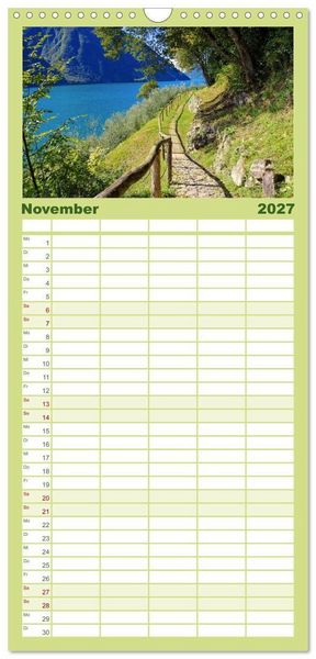 Produktbild: Familienplaner 2027 - Gandria - Malerisches Dorf am Luganer See mit 5 Spalten (Wandkalender, 21 x 45 cm) CALVENDO