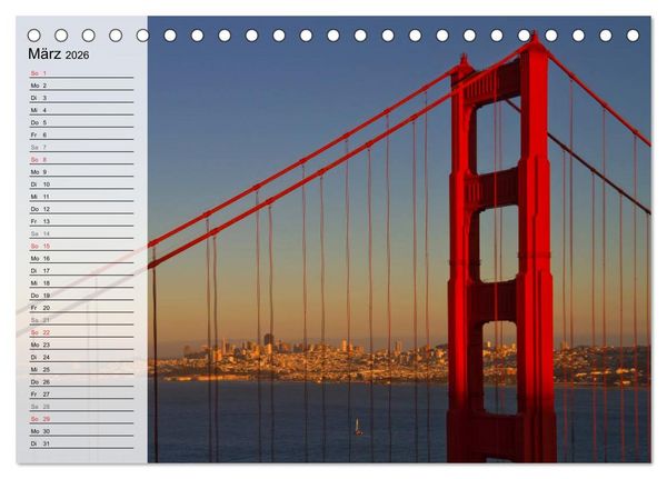 Produktbild: SAN FRANCISCO Traumstadt in Kalifornien (Tischkalender 2026 DIN A5 quer), CALVENDO Monatskalender